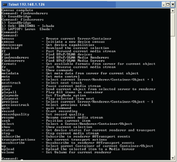 rdmc telnet interface